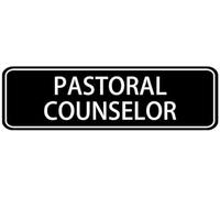 Acrylic Pastoral Counselor Sign, for Church Counseling Room Partition Walls, Religious Wellness Center Therapy Zones, and Pastor Office Suite Entrance Doors, 3x9 Inch.