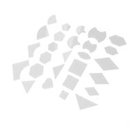 Acrylic Patchwork and Quilting Ruler Set with 54 Pieces Including Various Geometric Templates Like Diamond Pentagon Heart Circle Square and Triangle