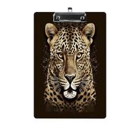 Acrylic Patterned Leopard Head Clipboard Clipboards with Low Profile Metal Clip Not Easy to Fall Off Clip Board Cute Clip Boards for Office & Professionals 8.5x12.5