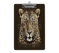 Acrylic Patterned Leopard Head Clipboard Clipboards with Low Profile Metal Clip Not Easy to Fall Off Clip Board Cute Clip Boards for Office & Professionals 8.5x12.5