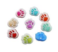 Acrylic Paw Print Mixed Colour 13 x 12mm Shank Buttons - Pack of 20