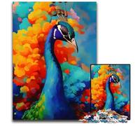 Acrylic PeacockAdult Jigsaw Puzzles 1000 Pieces Jigsaw Puzzles Family Activity Brain Teaser Home Decor 1000 PCS(38x26cm)