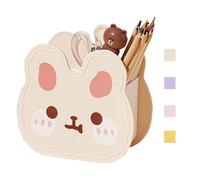 Acrylic Pen Pencil Brush Holder, Kawaii Cute Bear Bunny Desktop Organizer Decoration Korean Japanese Stylish Office Stationery Cosmetics Storage Box for Kids Office Make Up Brush