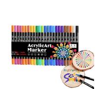 Acrylic Pens For Painting,Acrylic Paint Pens | Acrylic Paint Pens Brush Tip & Point Tip - Craft Making Art Supplies, Creative Fabric Markers po