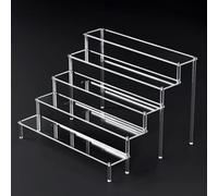 Acrylic Perfume Display Stand with 2-5 Tiers, Transparent Multi-Layer Storage Rack for Jewelry, Cupcakes, and Collectibles, Detachable for Easy Cleaning and(5 layers 50cm)