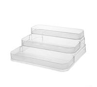 Acrylic Perfume Organizer, 2-Pack Three-Tiered Display Shelves for Home & Bath, Clear Storage Rack for Lotions, Skincare, Medicine Bottles, Widened Steps
