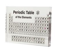 Acrylic Periodic Table Display, Compact Periodic Table with Real Elements Inside Real Elements Samples Craft Decoration for Classroom and Laboratory