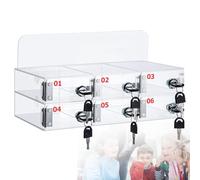 Acrylic Phone Charging Cabinet 6-Slot Transparent Mobile Storage with Secure Door Elegant Classroom & Workplace Solution for Schools Factories Institutions.