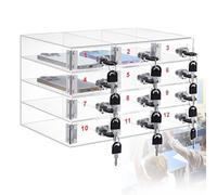 Acrylic Phone Storage Box, Wall-Mounted nizer for Mobile Phones, Lockable 12-Slot Phone Holder, Ideal for Home and Office Use, Space-Saving Design