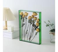 Acrylic Photo Frame, 5 Colors, For Objects Photos Artworks Memories Flowers Crafts, 26X31cm(Green)