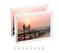 Acrylic Photo Frame: Double Sided Frame, Photo Frames, Desktop Display Stand, Transparent Square Frames For Memorable Moments Office Decoration In The