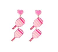 Acrylic Pickleball Dangle Earrings for Women Colorful Qute Pickleball Racket Pickleball Paddle Earrings Sports Fans Jewelry Birthday Game Day Gifts, Acrylic, No Gemstone