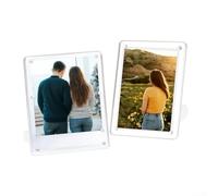 Acrylic Picture Frames 4x6 Inch, 2 Pack Clear Magnetic Photo Frames with Smooth Edges, UV Resistant Wall Decor for Home Office, Holds Certificates and Art, Vertical or Horizontal Display(10 * 15 cm)