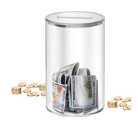 Acrylic Piggy Bank, Transparent Money Box Break to Open | See-Through Money Saving Box | Мoney Saver Jar For Adults Kids, Cash Coin Storage