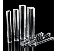 Acrylic Pipe Clear, Acrylic Round and Square Bars Pack of 10 Multiple Sizes for DIY Craft(4x4x200mm)
