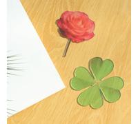 Acrylic Plant Bookmarks for Book Lover Readers Gifts for Women Book Page Holder Page Markers Accessories Clover Rose - 2 Pieces