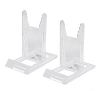 Acrylic Plaque Display Stand Set of 2, Clear Adjustable Plastic Holder for Tray, Plate, Photo Frame or Book, Transparent Reble Upright Easel for Home, Office or Event Decoration