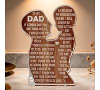 Acrylic Plaque To My Dad Silhouette Heartwarming Message Fathers Day Gift from Son Birthday Presents for Him Best Dad Keepsake Desk Decor Unique Gifts for Daddy & Daddy Gifts