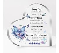 Acrylic Plaques Christian Gifts for Women Girls Bible Verses Home Office Desk Signs Inspirational Birthday Friend Sister Graduation Religious Christmas Keepsakes Every Day God Thinks of You