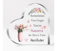 Acrylic Plaques Heart Ornaments Women Birthday Bestie Friends Graduation Appreciate Gifts Desk Signs Inspirational Christmas Keepsakes Sometimes You Forget You're Awesome So This is Your Reminder