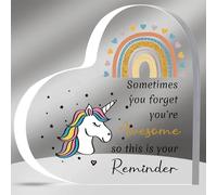 Acrylic Plaques Heart Shaped Inspirational Gifts for Women Men Teens Son Daughter Birthday Graduation Christmas Encourage for Bestie Friends Sister Brother Cousin Niece Family Day Awesome Keepsakes
