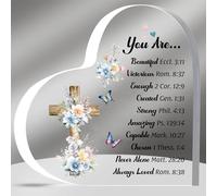 Acrylic Plaques Inspirational Graduation Gifts for Women Heart-Shaped Signs Birthday Present for Men Christmas Encourage Friends Sister Son Daughter Family Day Religious Verse Spiritual Keepsakes