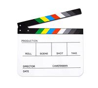 Acrylic Plastic Clapper Board, 30x24cm Director Film Clapboard Easy Cut Action Scene Slateboard for Movies, Videos, TV Shows, Studio Live, White