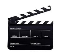 Acrylic Plastic Clapper Board, 30x24cm Director Film Clapboard Easy Cut Action Scene Slateboard for Movies, Videos, TV Shows, Studio Live, Black