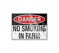 Acrylic Plastic Danger No Smoking In Farm Room Decor Indoor & Outdoor Signs For Home Office Work 6" X 8" Self-Adhesive On The Back