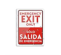 Acrylic Plastic Emergency Exit Only Sólo Salida De Emergencia English Spanish Dual Language Sign With Adhesive 6" X 8" Easy To Install And Highly Visible For Office And Business Highly Visible