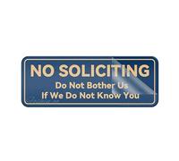 Acrylic Plastic Fancy No Soliciting Do Not Bother Us If We Do Not Know You Wall Or Door Sign With Adhesive 10" X 3" Easy To Install And Highly Visible For Office And Business Highly Visible