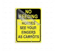 Acrylic Plastic No Feeding Horses See Your Fingers As Carrots Self-Adhesive Sign For Office Restaurants Hotels Supermarket Supplies 6 By 8 Inch