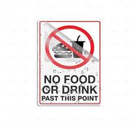 Acrylic Plastic No Food Or Drink Past This Point Room Decor Indoor & Outdoor Signs For Home Office Work 6" X 8" Self-Adhesive On The Back