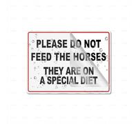 Acrylic Plastic Please Do Not Feed The Horses They Are On A Special Diet Self-Adhesive Sign For Office Restaurants Hotels Supermarket Supplies 6 By 8 Inch