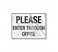 Acrylic Plastic Please Enter Through Office Self-Adhesive Sign For Office Restaurants Hotels Supermarket Supplies 6 By 8 Inch