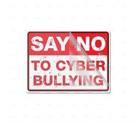 Acrylic Plastic Say No To Cyber Bullying Self-Adhesive Sign For Office Restaurants Hotels Supermarket Supplies 6 By 8 Inch