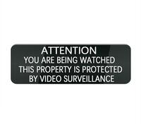 Acrylic Plastic Sign Attention You are Being Watched This Property is Protected by Video Surveillance 10X3 Inch, Stylish & Prominent Design, Perfect for Home Office Front Doors, Walls, Windows