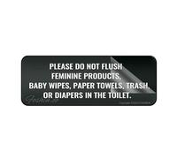 Acrylic Plastic Sign Basic Please Do Not Flush Etiquette Sign 10 X 3 Inch With Symbols Self-Adhesive For Restaurant Salons Hotel Motel Rest Stops Public Restrooms