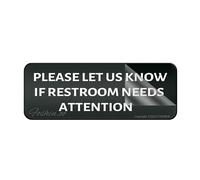 Acrylic Plastic Sign Basic Please Let Us Know If Restroom Needs Attention Sign Rounded Corners Long Lasting With Strong Clean Adhesive Tape In The Back 10"X3" Inch
