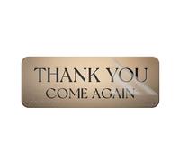Acrylic Plastic Sign Basic Thank You Come Again Sign Rounded Corners Long Lasting With Strong Clean Adhesive Tape In The Back 10"X3" Inch