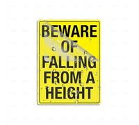 Acrylic Plastic Sign Beware Of Falling From A Height Rounded Corners Long Lasting With Strong Clean Adhesive Tape In The Back 6"X8" Inch