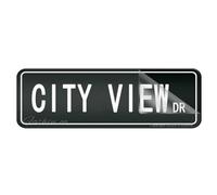 Acrylic Plastic Sign City View Dr Vintage Signs Sign 3" X 10" Self-Adhesive On The Back Fade Resistance Indoor/Outdoor Use