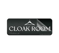 Acrylic Plastic Sign Cloak Room Sign Long Lasting With Strong Clean Adhesive Tape 10X3 Inches