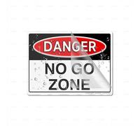 Acrylic Plastic Sign Danger No Go Zone Sign 8" X 6" Self-Adhesive On The Back Fade Resistance Indoor/Outdoor Use