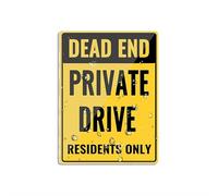 Acrylic Plastic Sign Dead End Private Drive Residents Only 6 X 8 Inch With Symbols Self-Adhesive For Restaurant Salons Hotel Motel Rest Stops Public Restrooms