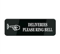 Acrylic Plastic Sign - Deliveries Please Ring Bell Sign For House/Office,Signs For Home,Acrylic Self-Adhesive Modern Design Door Sign Home Decor Sign Accessories Door Or Wall （8x3 inch）