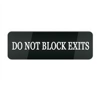 Acrylic Plastic Sign Do Not Block Exits Sign for Front Door, 10X3 Inches Signs for House Business Home, Aluminum Signs for Office Gate Window, No Fade