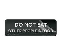 Acrylic Plastic Sign Do Not Eat Other People'S Food Sign Rounded Corners Long Lasting With Strong Clean Adhesive Tape In The Back 10"X3" Inch