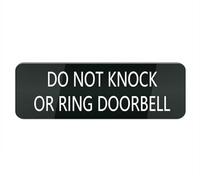 Acrylic Plastic Sign Do Not Knock Or Ring Doorbell Sign for Front Door, 10X3 Inches Signs for House Business Home, Aluminum Signs for Office Gate Window, No Fade