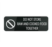 Acrylic Plastic Sign Do Not Store Raw and Cooked Food Together 10X3 Inches Fade Resisting Signs for Office and Home (Black)